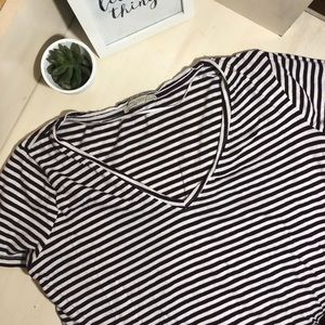 ZARA Basic Short Sleeve Stripped Tee
